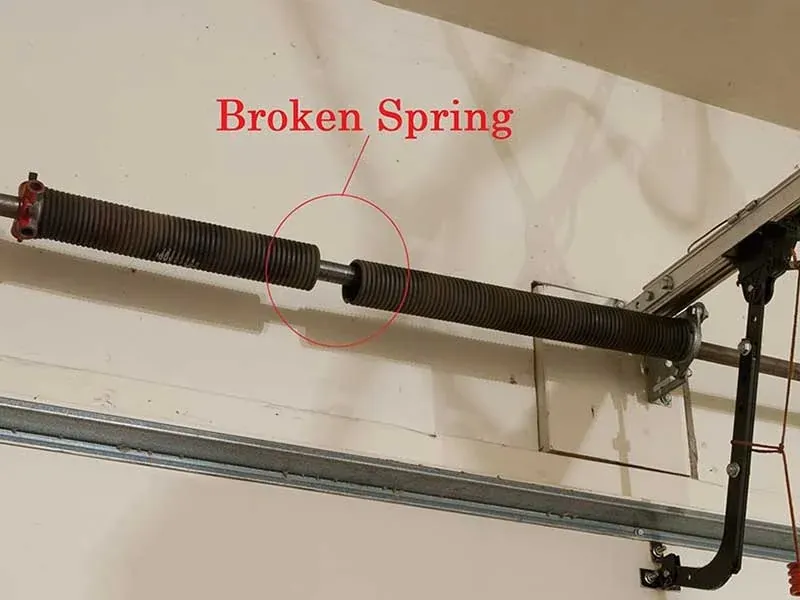 Broken torsion spring replacement on a residential garage door in Langley