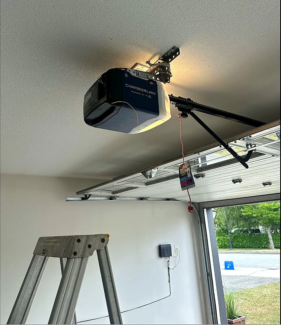 Close-up of a LiftMaster garage door opener